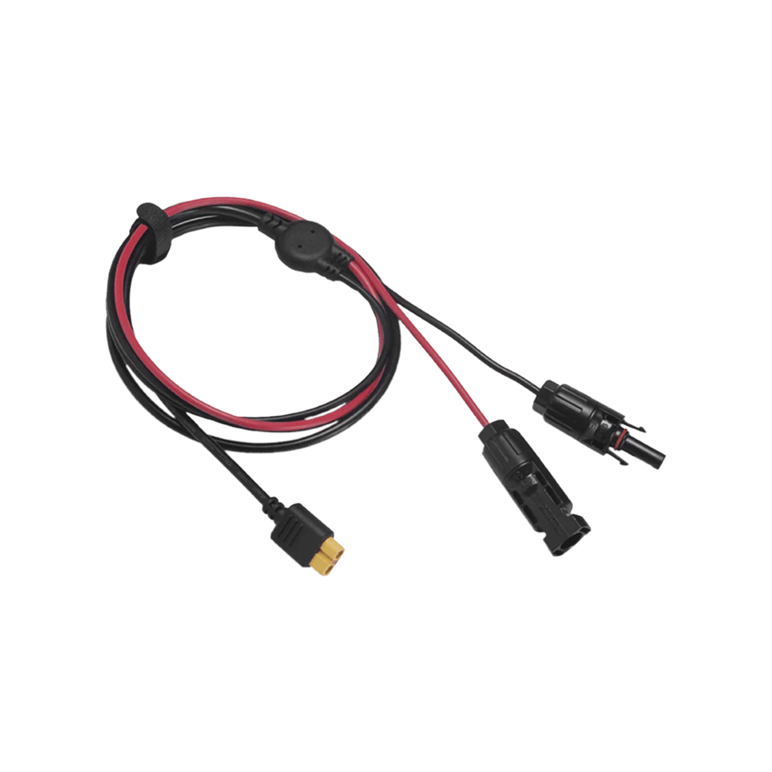 Cable 2.5 m, Negro, Calibre 10 AWG con Terminales MC4 Macho y Hebra para Terminal XT60