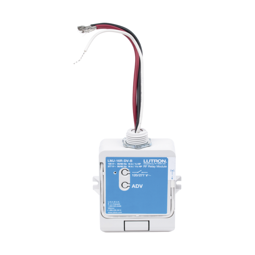 (RadioRA2) Relay control de iluminación, carga 16A, 120/277V, compatible con RadioRA2, RA2Select y RR3.