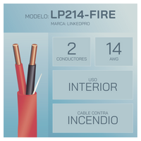 Alambre de Alarma contra Incendios - Bobina de 305 Metros (1000 Pies): 2 x 14 AWG, Rojo, Tipo FPLR, (UL) FT4, Ideal para Sistemas de Detección y Evacuación de Incendios