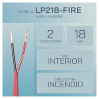Alambre de Alarma contra Incendios - Bobina de 305 Metros (1000 Pies): 2 x 18 AWG, Rojo, Tipo FPLR, (UL) FT4, Ideal para Sistemas de Detección y Evacuación de Incendios