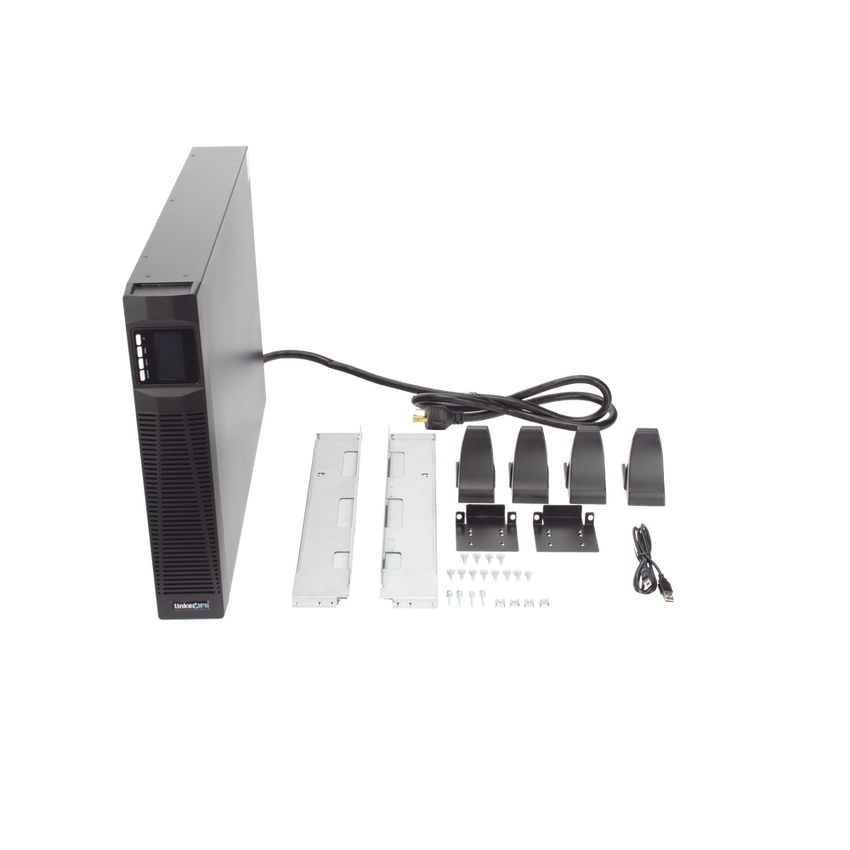 UPS de 3000VA/2700W / Topología On-Line Doble Conversión con Baterías Internas / Entrada y Salida de 120 Vca  / Pantalla LCD Configurable / Formato Rack o Torre / 8 Salidas