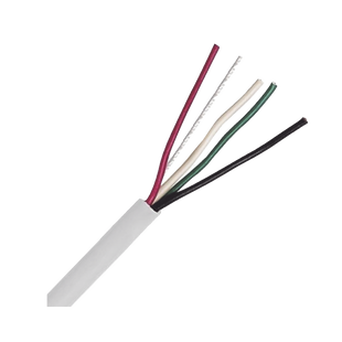 Bobina de Cable 305 Metros: 4 x 18 AWG, Color Blanco, CM, Para Sistemas de Seguridad y Alarmas