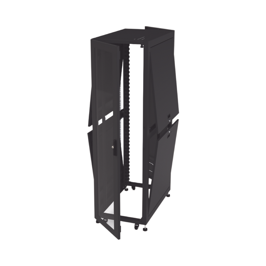 Gabinete para Telecomunicaciones Rack Estándar de 19", 42UR, 600 mm Ancho x 1000 mm Profundidad. Fabricado en Acero, Se envía el Gabinete Armado.