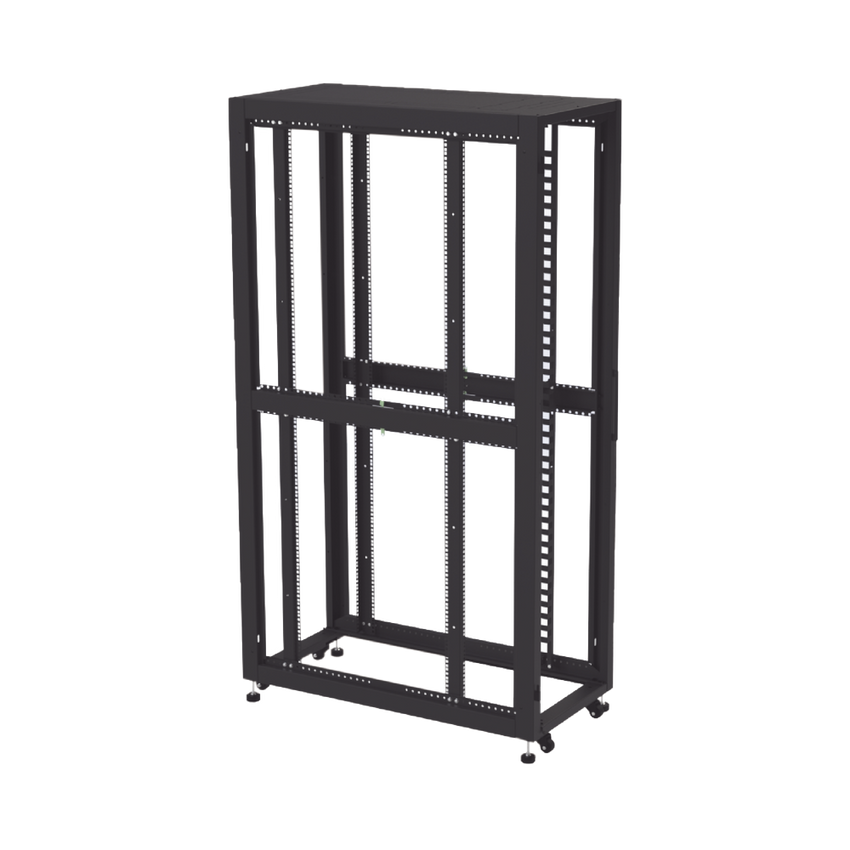 Gabinete Profesional para Telecomunicaciones de 45UR, 1200 mm Profundidad, Incluye 2 Organizadores Verticales de 45 Unidades de Rack, Se envía el Gabinete Armado.