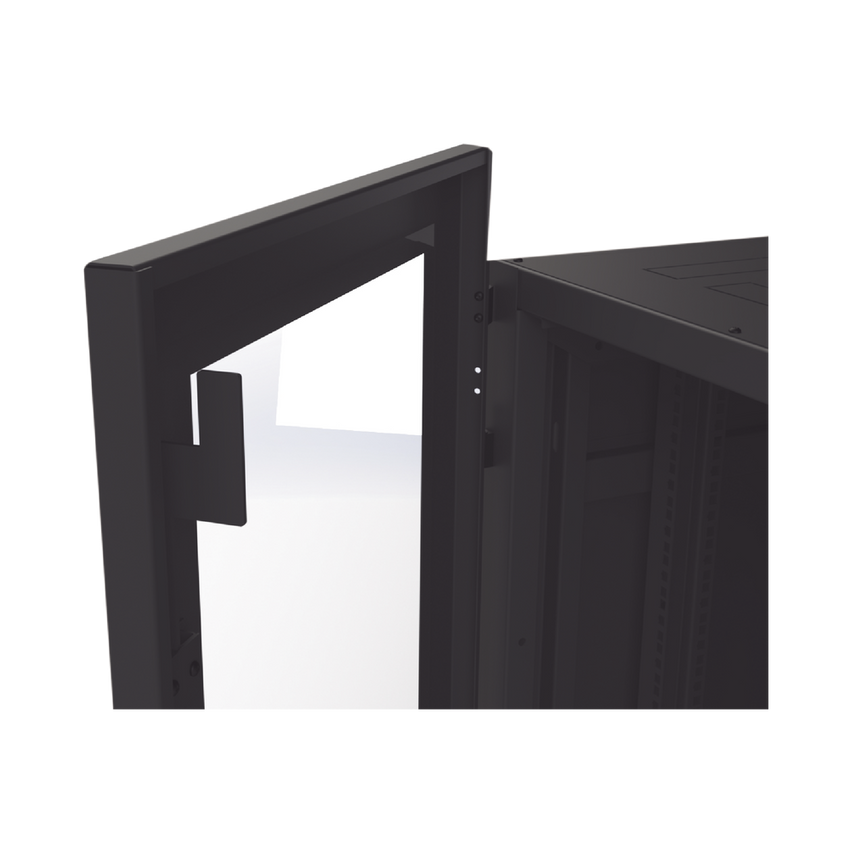 Gabinete Profesional para Telecomunicaciones de 45UR, 1200 mm Profundidad, Incluye 2 Organizadores Verticales de 45 Unidades de Rack, Se envía el Gabinete Armado.