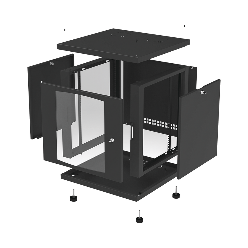 Gabinete Profesional para Telecomunicaciones de 12UR, 638 mm Profundidad.