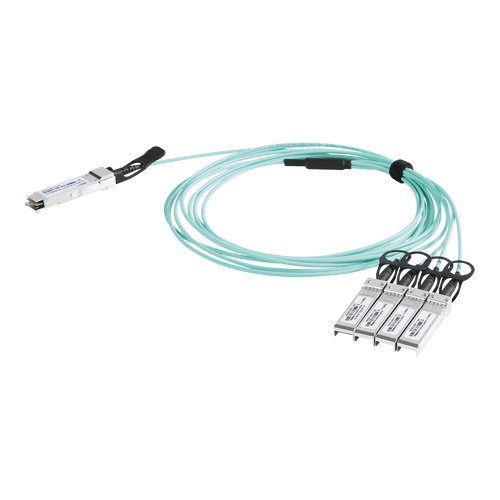 Cable AOC QSFP+ de 40 Gbps a 4x 10 Gbps / Cable de fibra óptica Activo / Longitud: 1 metro