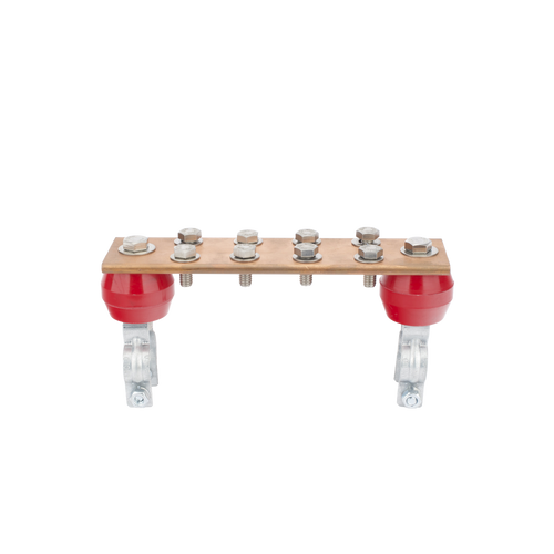 Barra Unión Torre 1000A / Cobre 100% / Compatible STZ30-45 / Aisladores Rojos / EIA-TIA-BICSI / TMGB-TGB