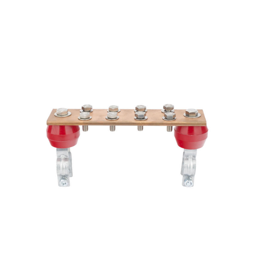 Barra Unión Torre 1000A / Cobre 100% / Compatible STZ30-45 / Aisladores Rojos / EIA-TIA-BICSI / TMGB-TGB