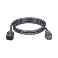 Cable de Alimentación Eléctrica Con Bloqueo de Seguridad, de IEC C14 a IEC C13, 1.2 Metros de Largo, Color Negro, Paquete de 10 Piezas