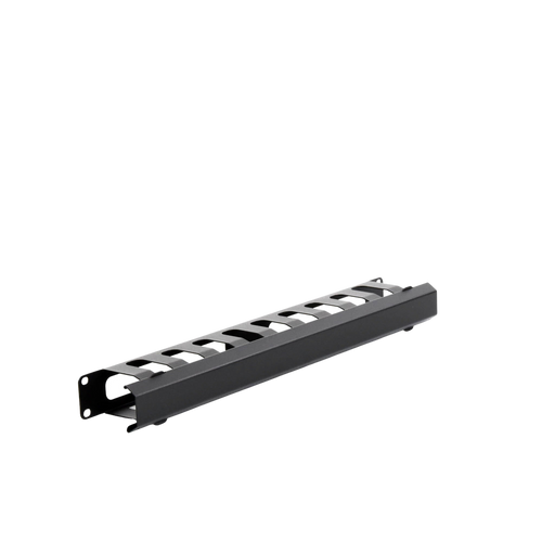 Organizador de Cables Horizontal de 1U para Rack de 19" con Cubierta Metálica