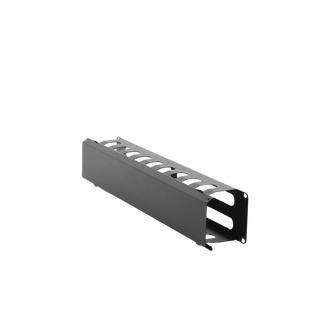 Organizador de Cables Horizontal de 2U para Rack de 19" con Cubierta Metálica