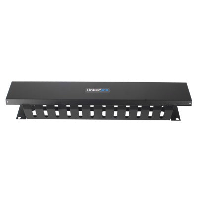 Organizador de Cables Horizontal de 2U para Rack de 19" con Cubierta Metálica