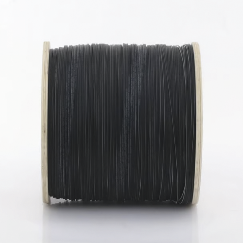 Carrete de 2 Kilómetros de Fibra Óptica Drop Plana, Interior/Exterior G.657A2 Monomodo de 1 Hilo (Unifibra), Dieléctrica, Forro Negro, Compatible con Conectores FASC, FASCUP, FASCLC