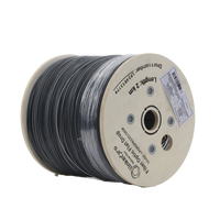 Carrete de 2 km de Fibra Óptica Drop Plana, Interior/Exterior G.657A2 Monomodo de 2 hilos (bifibra), Dieléctrica, Forro Negro,  (No Soporta Conectores Mecánicos)