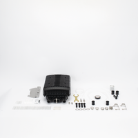 Caja de Distribución de Fibra Óptica para 24 Empalmes con 16 Acopladores SC/APC. Enterrado Directo, IP68, Splitter 1x8 Incluido con Conectores SC/APC