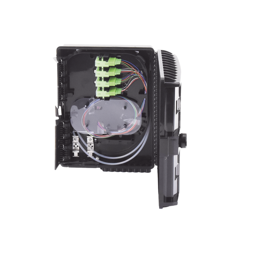 Cierre de Empalme para 24 Fusiones de Fibra Óptica, Interior/Exterior, con 16 Acopladores SC/APC y Splitter 1x16 SC/APC Incluido, IP65