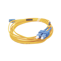 Jumper de Fibra Óptica Monomodo 9/125 LC/UPC-SC/UPC, PVC, 2.0 mm, Dúplex, Amarillo, 3 Metros (9.84 Pies)