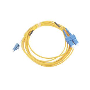 Jumper de Fibra Óptica Monomodo 9/125 LC/UPC-SC/UPC, PVC, 2.0 mm, Dúplex, amarillo, 3 metros