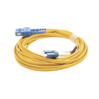 Jumper de Fibra Óptica Monomodo 9/125 LC/UPC-SC/UPC, PVC, 2.0 mm, Dúplex, Amarillo, 5 Metros (16.40 Pies)