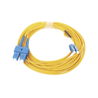 Jumper de Fibra Óptica Monomodo 9/125 LC/UPC-SC/UPC, PVC, 2.0 mm, Dúplex, amarillo, 5 metros