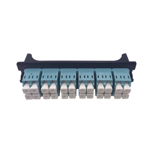 Placa acopladora para Distribuidor de Fibra Óptica LP-ODF-8024, incluye 12 acopladores LC Duplex Para fibra Multimodo