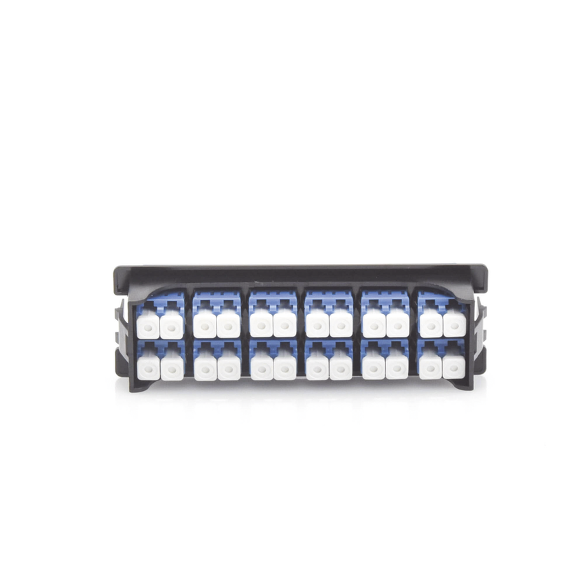 Placa Acopladora para Distribuidor de Fibra Óptica LP-ODF-8024, Incluye 12 Acopladores LC Duplex para Fibra Monomodo