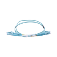 Jumper de Fibra Óptica Multimodo OM3 50/125 LC-LC OFNR (Riser), 2.0 mm, Dúplex, Aqua, 1 Metro (3.28 Pies)