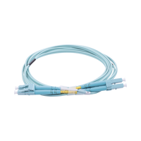 Jumper de Fibra Óptica Multimodo OM3 50/125 LC-LC OFNR (Riser), 2.0 mm, Dúplex, Aqua, 2 Metros (6.56 Pies)
