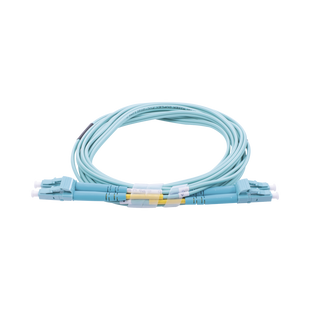 Jumper de Fibra Óptica Multimodo OM3 50/125 LC-LC OFNR (Riser), 2.0 mm, Dúplex, Aqua, 3 Metros (9.84 Pies)