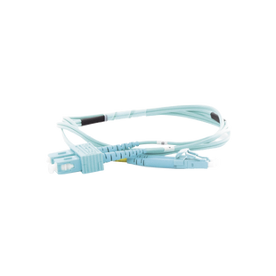 Jumper de Fibra Óptica Multimodo OM3 50/125 LC-SC OFNR (Riser), 2.0 mm, Dúplex, Aqua, 1 metro (3.28 pies)