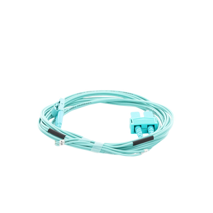 Jumper de Fibra Óptica Multimodo OM3 50/125 LC-SC OFNR (Riser), 2.0 mm, Dúplex, Aqua, 3 metros (9.84 pies)