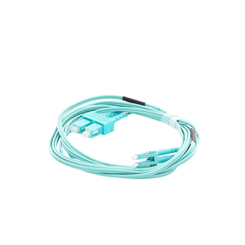 Jumper de Fibra Óptica Multimodo OM3 50/125 LC-SC OFNR (Riser), 2.0 mm, Dúplex, Aqua, 3 metros (9.84 pies)