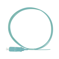 Pigtail de Fibra Óptica Simplex SC, PVC, OM3 50/125, Aqua, 1 metro