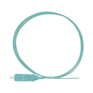 Pigtail de Fibra Óptica Simplex SC, PVC, OM3 50/125, Aqua, 1 metro