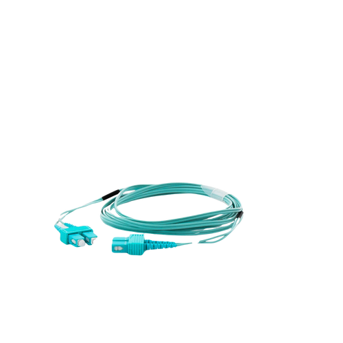 Jumper de Fibra Óptica Multimodo OM3 50/125 SC-SC OFNR (Riser), 2.0 mm, Dúplex, Aqua, 3 Metros (9.84 Pies)