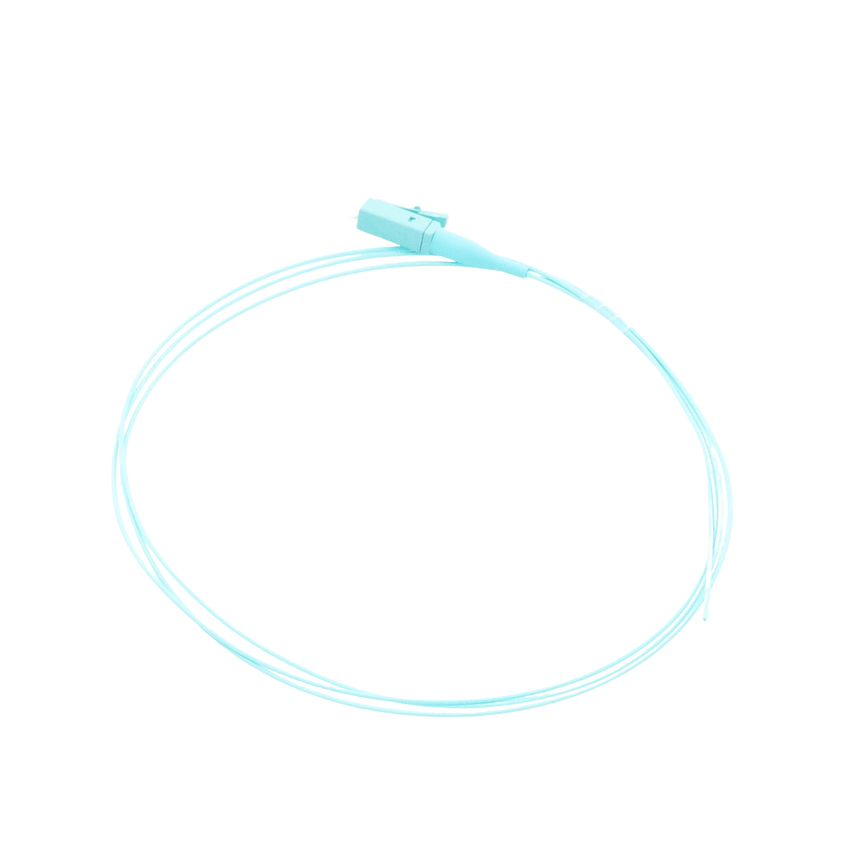 Pigtail de Fibra Óptica Simplex LC, PVC, OM4 50/125, Aqua, 1 Metro (3.28 Pies)