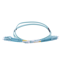 Jumper de Fibra Óptica Multimodo OM4 50/125 LC-LC OFNR (Riser), 2.0 mm, Dúplex, Aqua, 1 metro (3.28 pies)