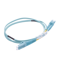 Jumper de Fibra Óptica Multimodo OM4 50/125 LC-LC OFNR (Riser), 2.0 mm, Dúplex, Aqua, 1 metro (3.28 pies)