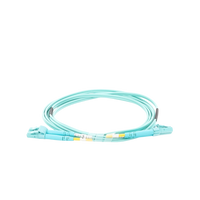 Jumper de Fibra Óptica Multimodo OM4 50/125 LC-LC OFNR (Riser), 2.0 mm, Dúplex, Aqua, 2 Metros (6.56 Pies)