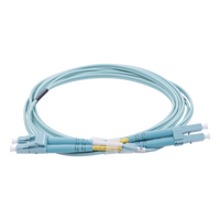 Jumper de Fibra Óptica Multimodo OM4 50/125 LC-LC OFNR (Riser), 2.0 mm, Dúplex, Aqua, 2 metros