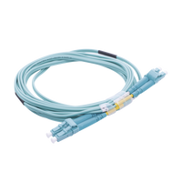 Jumper de Fibra Óptica Multimodo OM4 50/125 LC-LC OFNR (Riser), 2.0 mm, Dúplex, Aqua, 3 Metros (9.84 Pies)