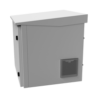 Gabinete de Exterior con Rack de 19" de 9UR con Ventiladores y Termostato, Se envía el Gabinete armado, (Montaje a poste o torre se vende por separado).