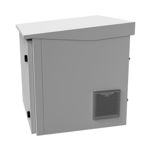 Gabinete de Exterior con Rack de 19" de 9UR con Ventiladores y Termostato, Se envía el Gabinete armado, (Montaje a poste o torre se vende por separado).