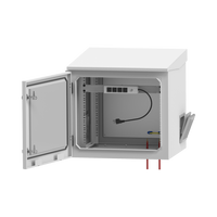 Gabinete de Exterior con Rack de 19" de 9UR con Ventiladores y Termostato, Se envía el Gabinete armado, (Montaje a poste o torre se vende por separado).