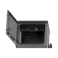 Gabinete de Exterior con Rack de 19" de 9UR con Ventiladores y Termostato, Se envía el Gabinete armado, (Montaje a poste o torre se vende por separado).