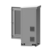 Gabinete de Piso para Exterior con Ventiladores y Termostato con Rack de 19" de 16 U + Espacio para Baterías, Se envía el Gabinete Armado.