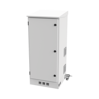 Gabinete de Piso para Exterior con Ventiladores y Termostato con Rack de 19" de 16 U + Espacio para Baterías, Se envía el Gabinete Armado.