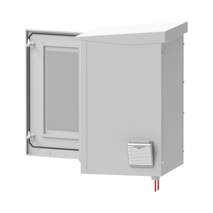 Gabinete de Exterior con Rack de 19" de 24U con Ventiladores y Termostato, Se envía el Gabinete Armado (Montaje a poste o torre se vende por separado).