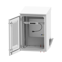 Gabinete de Exterior con Rack de 19" de 24U con Ventiladores y Termostato, Se envía el Gabinete Armado (Montaje a poste o torre se vende por separado).